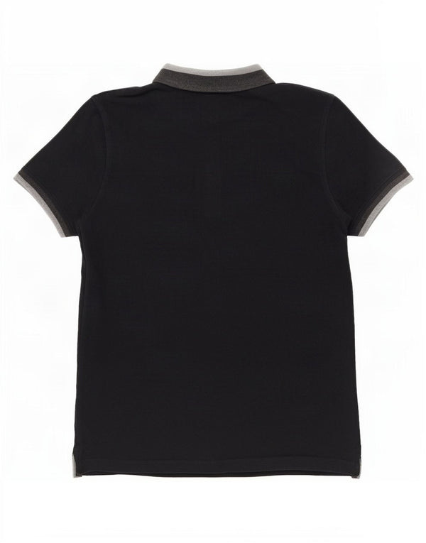 Lyle & Scott Mens Polo Shirt Medium Black Colourblock Cotton