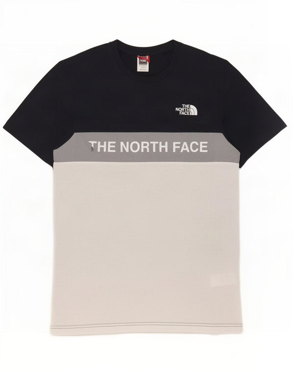 Camiseta gráfica masculina The North Face XS preto colorblock algodão