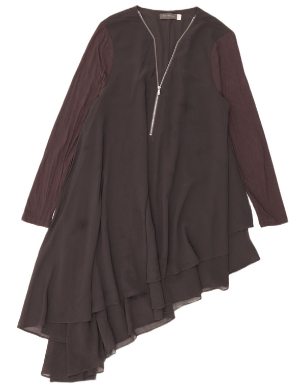 Vestido assimétrico feminino MINT VELVET UK 16 grande bloco cinza