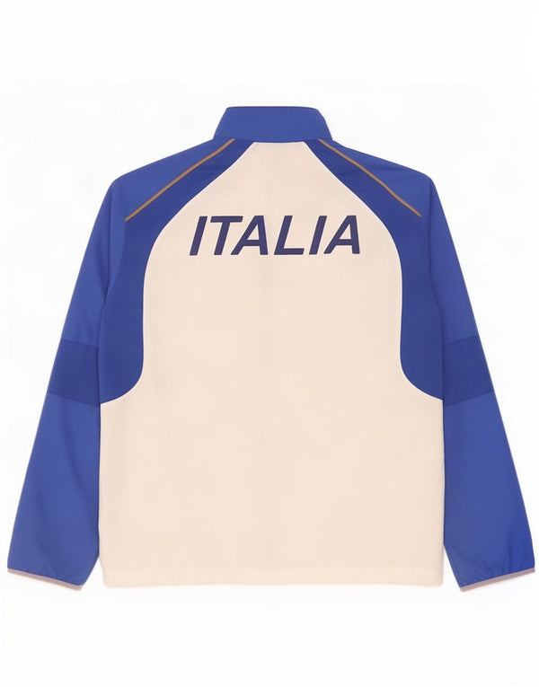 Asics Mens Italia Graphic Tracksuit Top Jaqueta grande bloco colorido branco