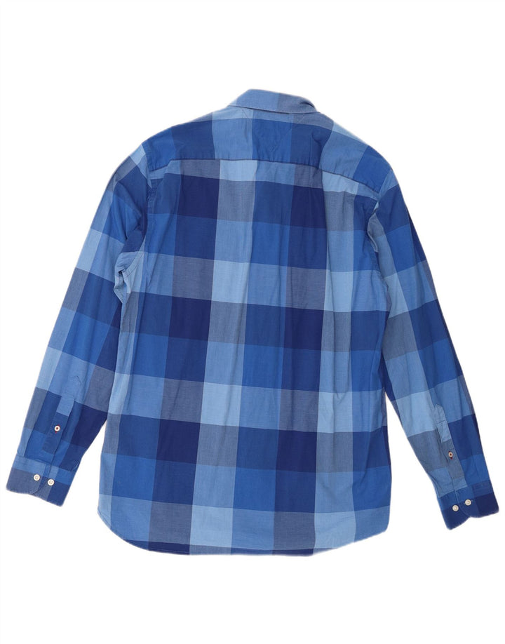 Camisa masculina Tommy Hilfiger Regular Fit grande algodão guingão azul