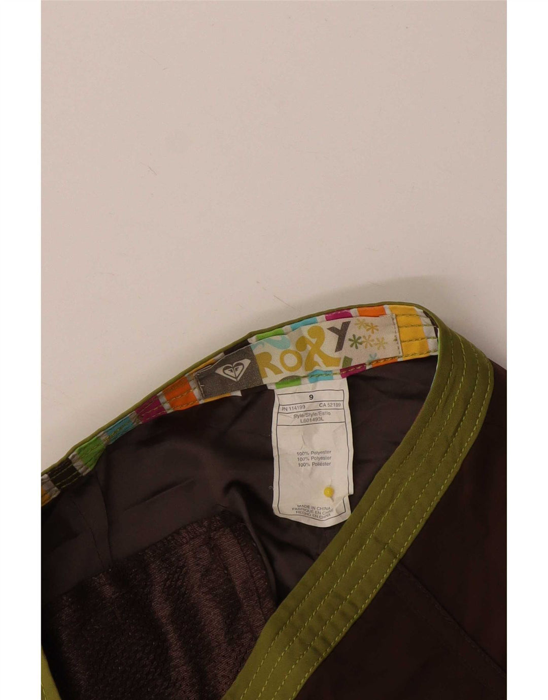 Shorts de natação feminino Roxy US 9 grande poliéster marrom