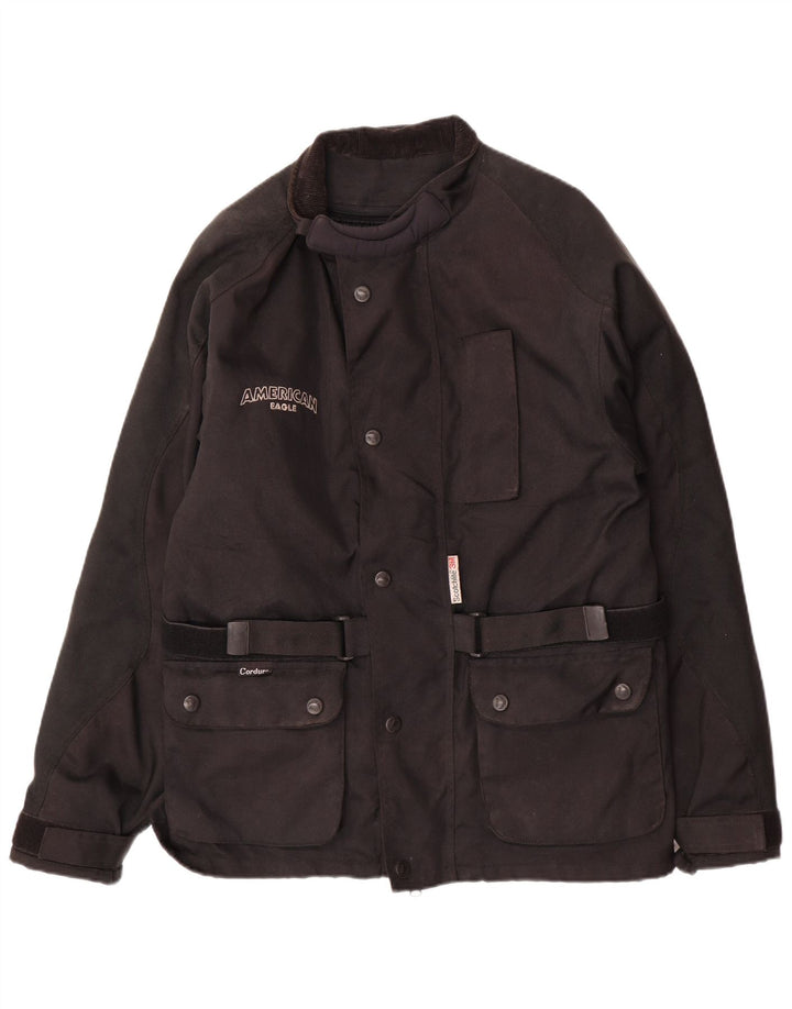 Jaqueta utilitária masculina American Eagle UK 38 acetato preto médio
