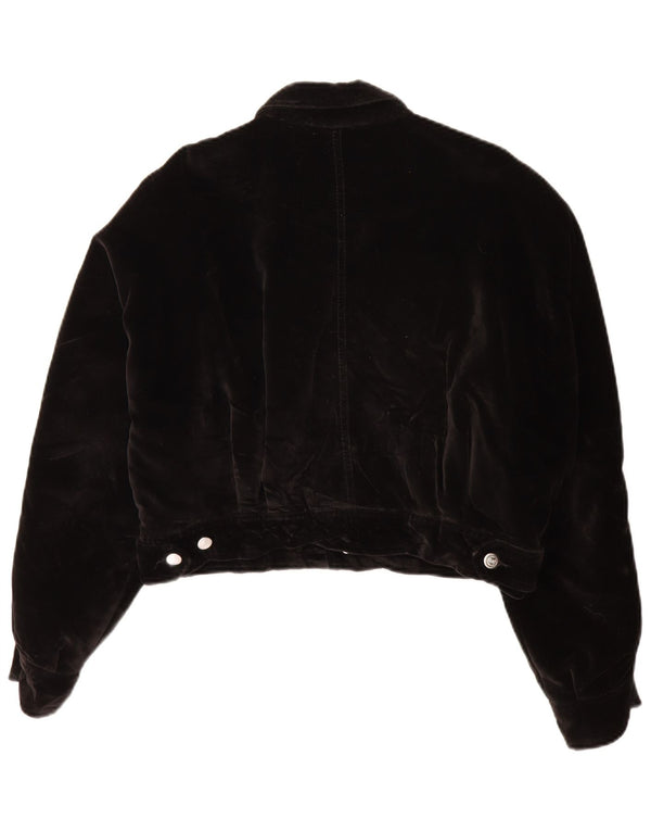Jaqueta bomber de veludo feminina Rifle UK 12 algodão preto médio
