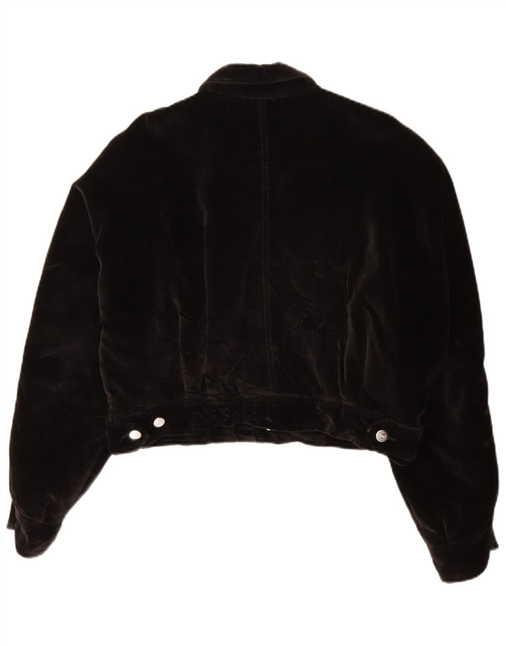 Jaqueta bomber de veludo feminina Rifle UK 12 algodão preto médio