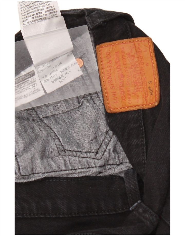 Calça jeans masculina Levi's 501 Straight W29 L28 algodão preto