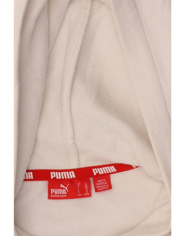 Jumper com capuz gráfico PUMA Boys 11-12 anos algodão branco