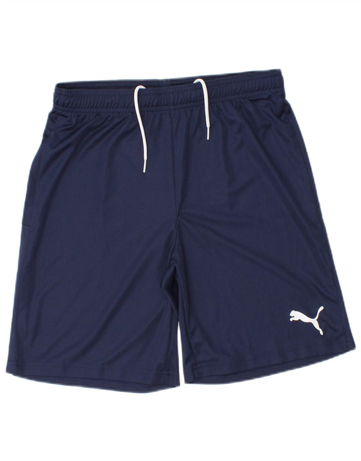 Shorts esportivos masculinos PUMA pequenos azul marinho