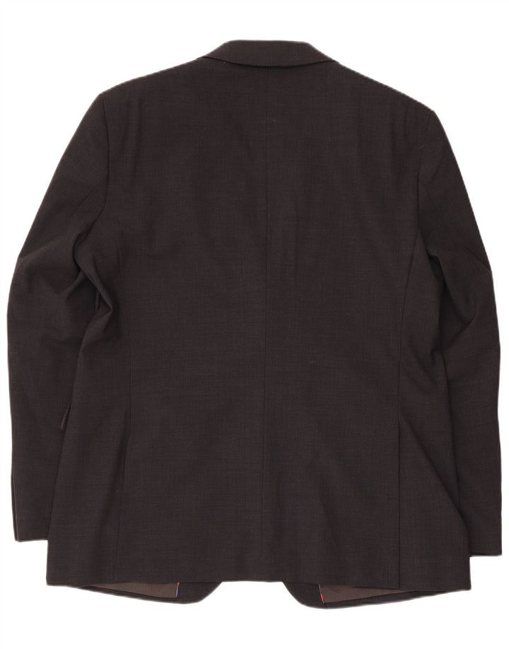 Jaqueta blazer masculina de 2 botões Jeff Banks Reino Unido 42 XL lã cinza