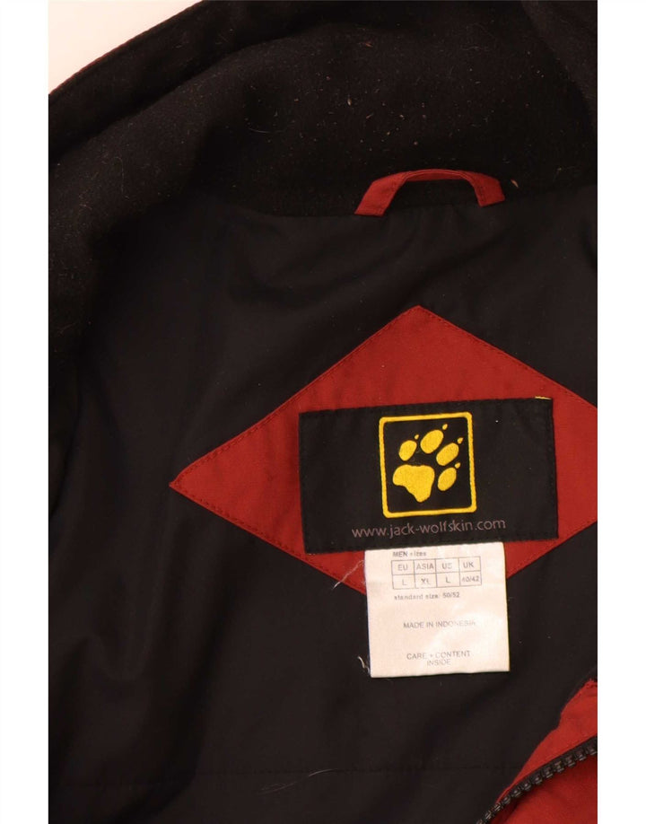 Jaqueta corta-vento masculina Jack Wolfskin Reino Unido 40/42 grande bloco colorido vermelho