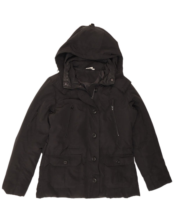 Jaqueta feminina acolchoada com capuz Ellesse UK 18 XL poliéster preto