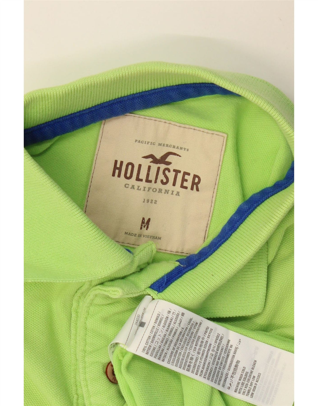 Camisa polo masculina HOLLISTER de algodão verde médio