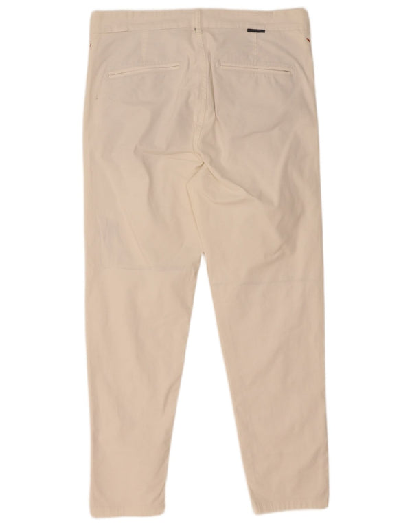 Zara Mens Slim Chino Calças EU 38 Pequeno W30 L26 Branco