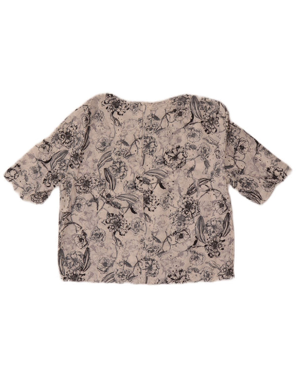 Blusa cropped feminina Zara UK 6 XS branco floral