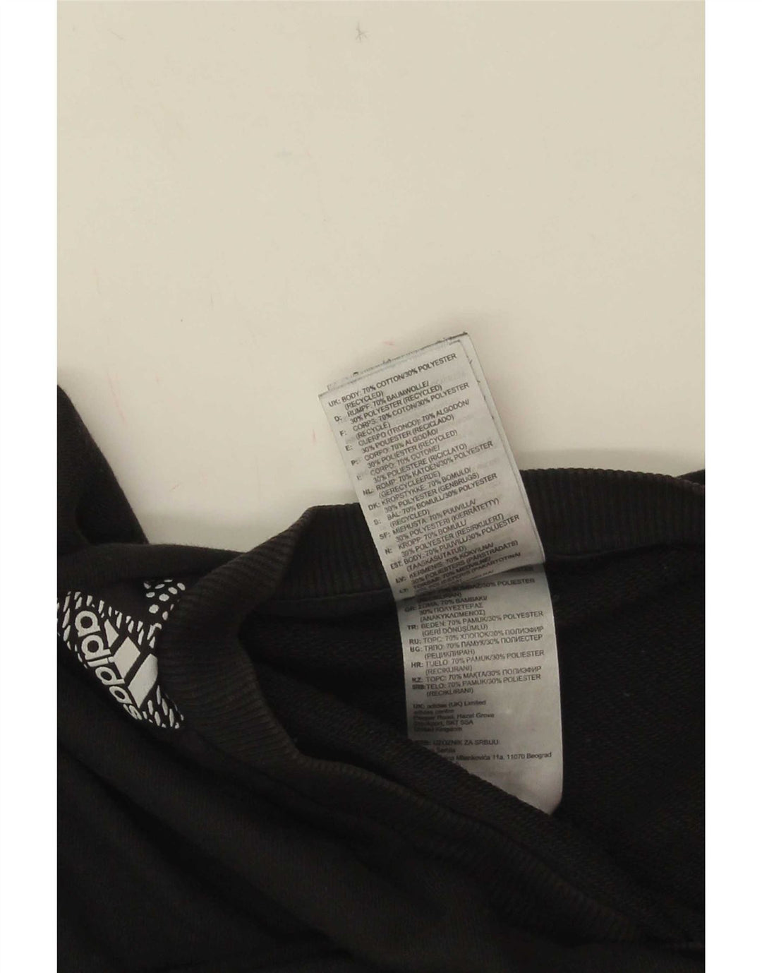 Adidas Mens Graphic Moletom Jumper Médio Algodão Preto