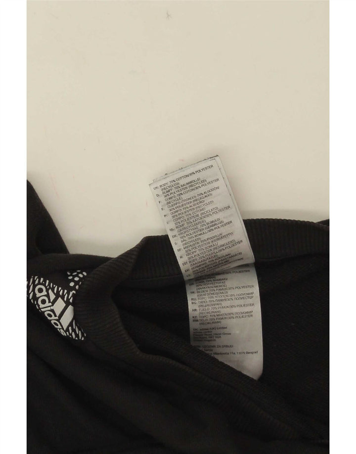 Adidas Mens Graphic Moletom Jumper Médio Algodão Preto