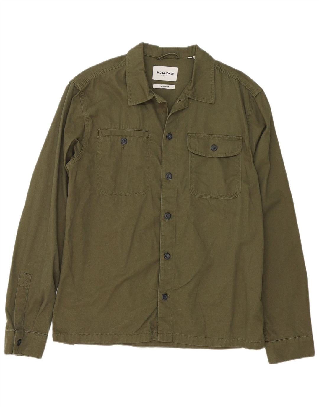 Camisa masculina Jack & Jones grande algodão cáqui