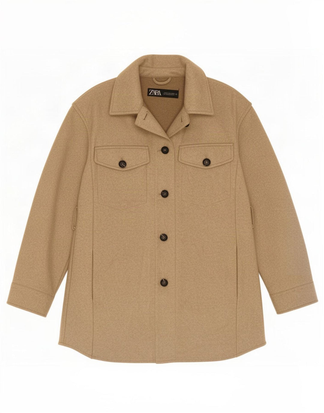 Jaqueta utilitária feminina Zara UK 6 XS poliéster bege