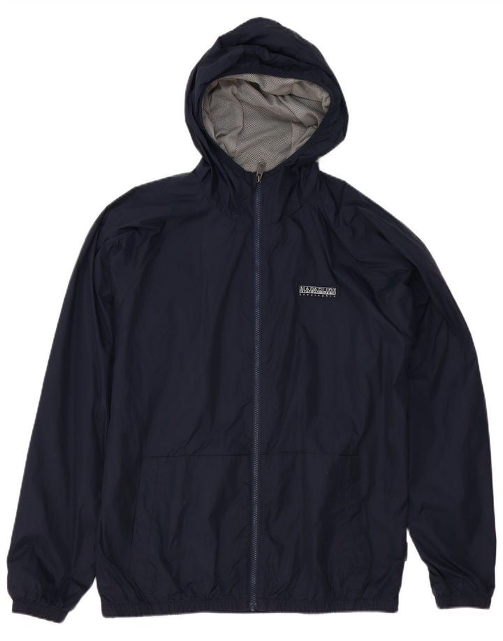 Jaqueta de chuva masculina Napapijri Geographic Regular Fit Reino Unido 38 Médio Azul Marinho