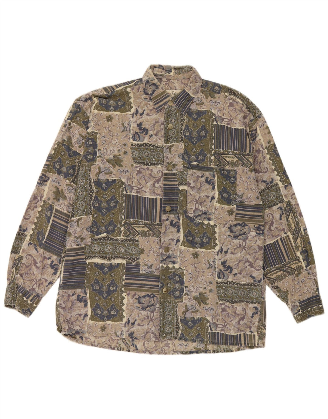 Camisa masculina Hatico grande patchwork multicolorido