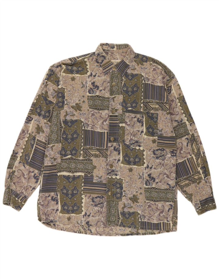 Camisa masculina Hatico grande patchwork multicolorido