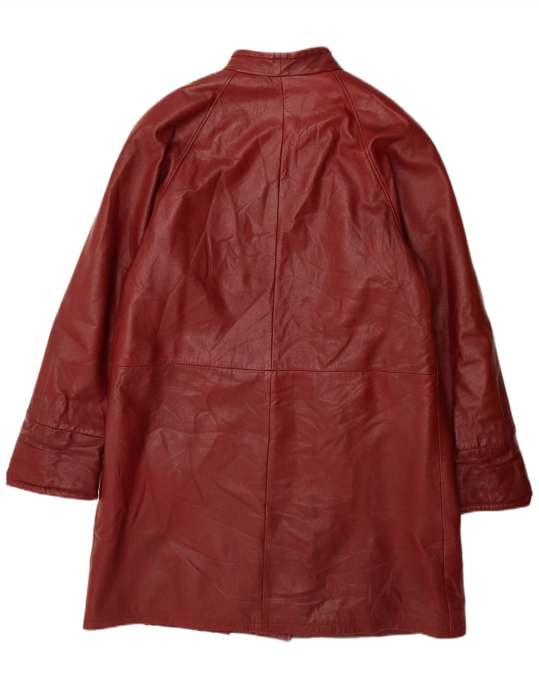 Casaco de couro feminino vintage IT 46 grande couro cor de vinho