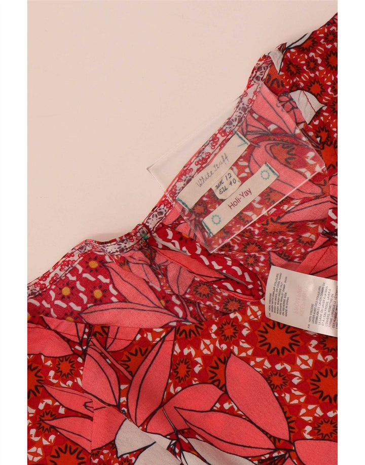 Blusa feminina White Stuff UK 12 viscose floral vermelha média