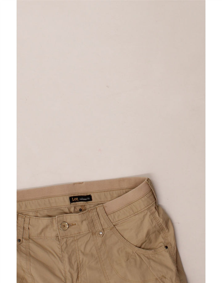 LEE Womens Relaxed Fit Capri Trousers US 10 Large W30 L22 Beige Cotton Vintage Lee and Second-Hand Lee from Messina Hembry 