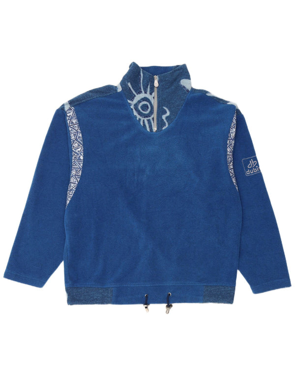 Dubin Mens Zip Neck Fleece Jumper IT 52 Grande Poliéster Geométrico Azul