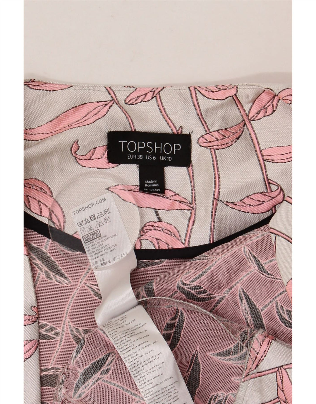 Topshop blusa feminina cropped com estampa abstrata Reino Unido 10 pequena branca