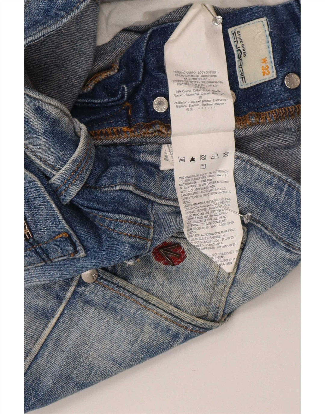 Shorts jeans masculino Energie W32 algodão azul médio
