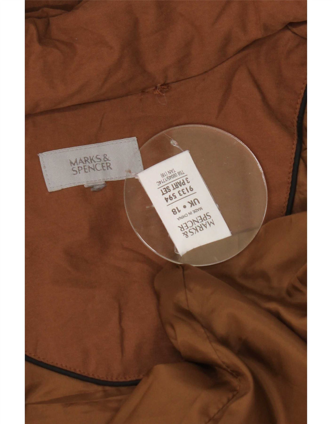 Jaqueta parka feminina Marks & Spencer com capuz grande tamanho UK 18 XL marrom