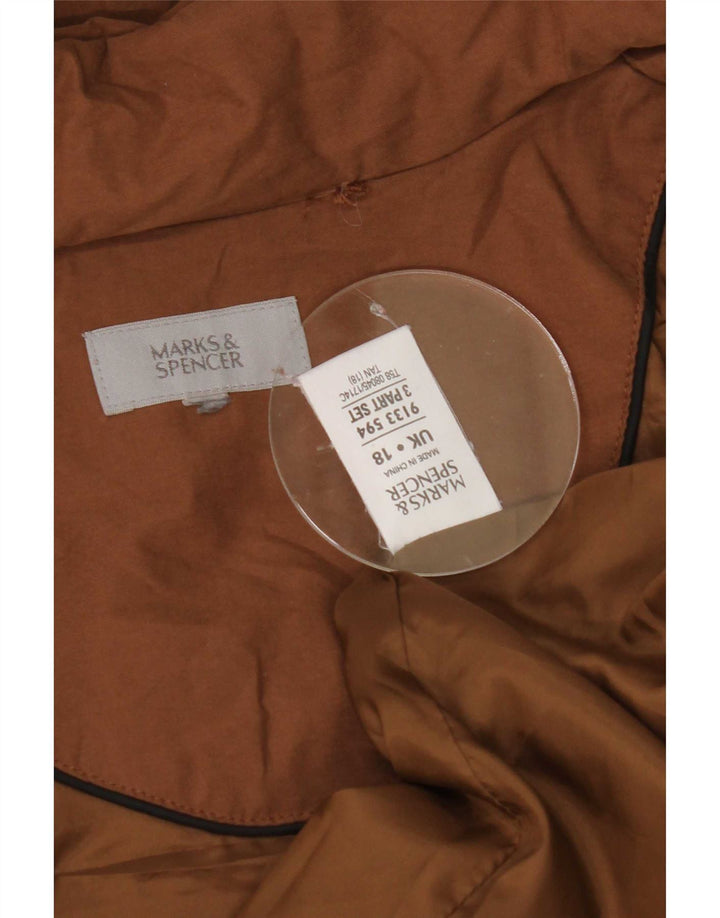 Jaqueta parka feminina Marks & Spencer com capuz grande tamanho UK 18 XL marrom