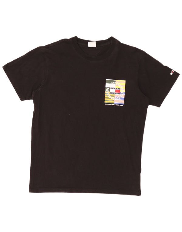 Tommy Hilfiger Camiseta masculina gráfica Top XL algodão preto