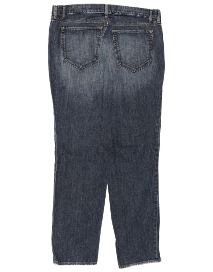 Eddie Bauer Calça jeans feminina Boyfriend Tapered EUA 12 grande W34 L30 algodão azul