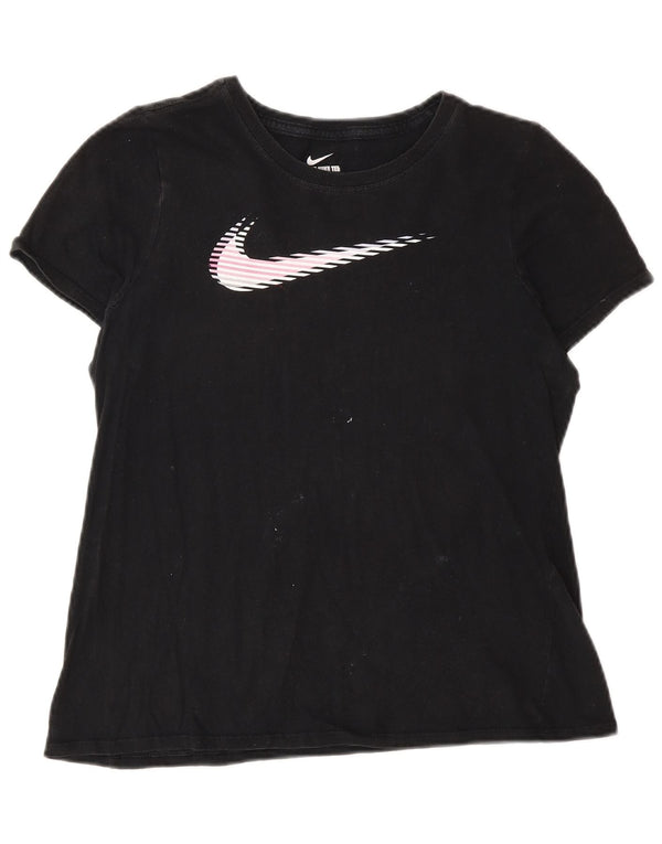Camiseta Nike Girls Athletic Cut Graphic Top 13-14 Anos XL Algodão Preto