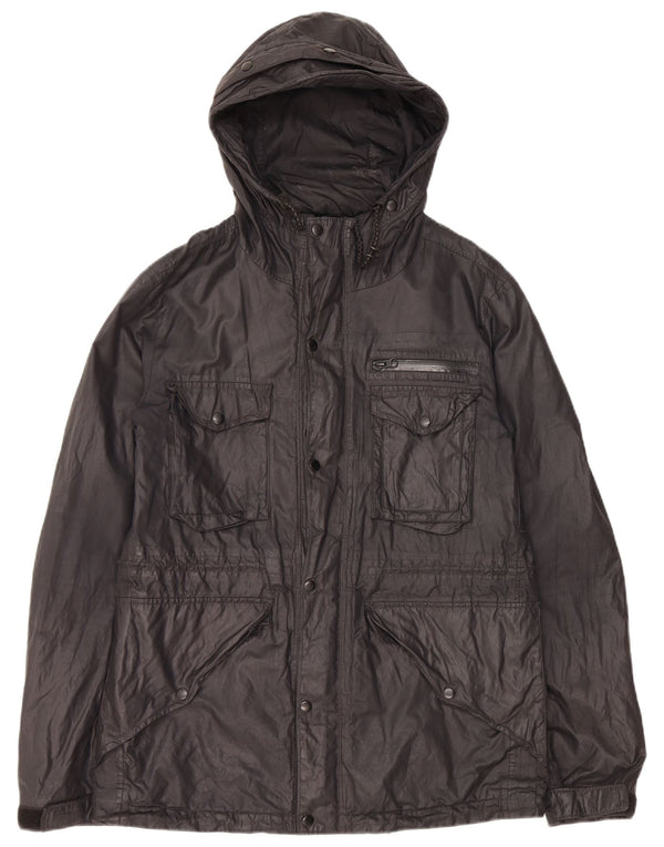 Jaqueta utilitária masculina com capuz ALL SAINTS UK 38 média preta