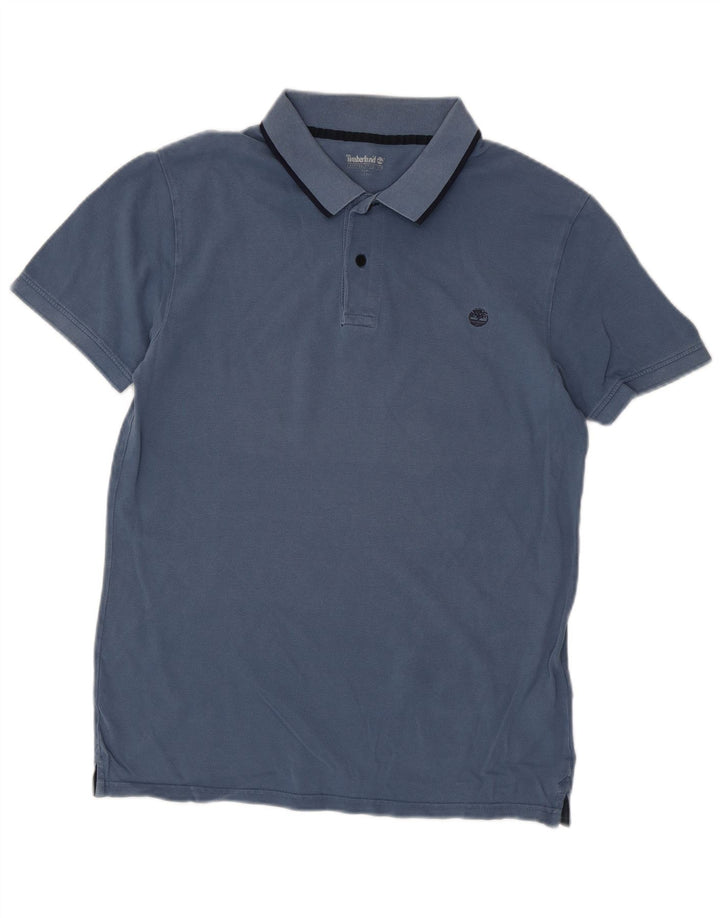 Camisa polo masculina Timberland Slim Fit médio azul algodão