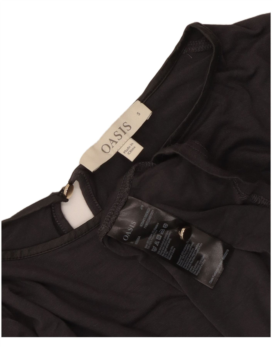 Blusa feminina de manga comprida Oasis UK 10 pequena viscose cinza