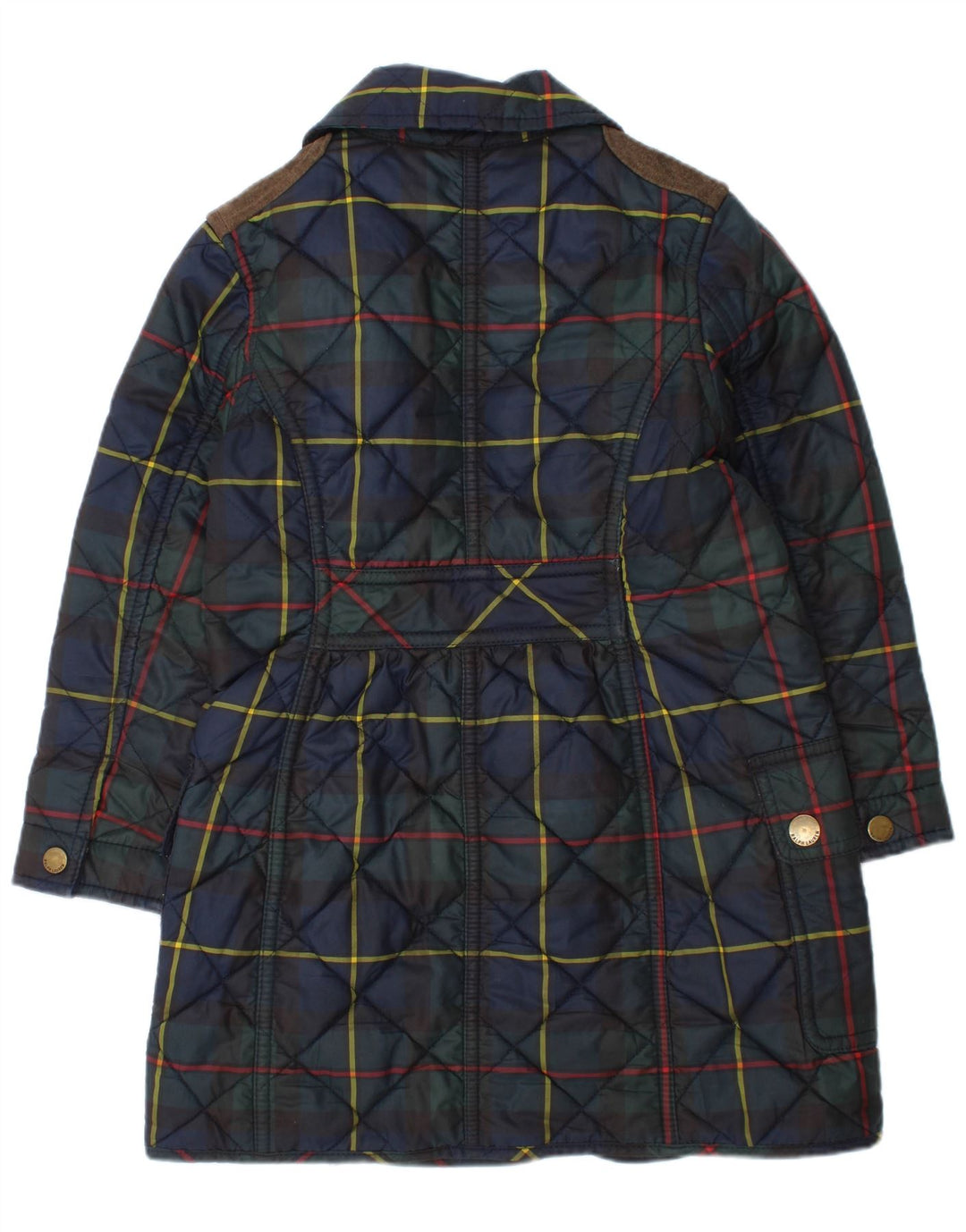 Jaqueta acolchoada Ralph Lauren para meninas 3-4 anos xadrez azul marinho