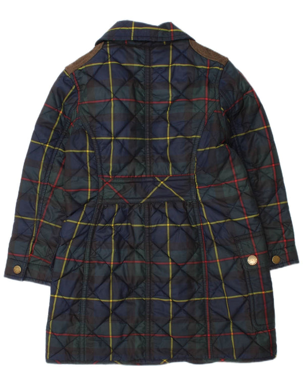 Jaqueta acolchoada Ralph Lauren para meninas 3-4 anos xadrez azul marinho