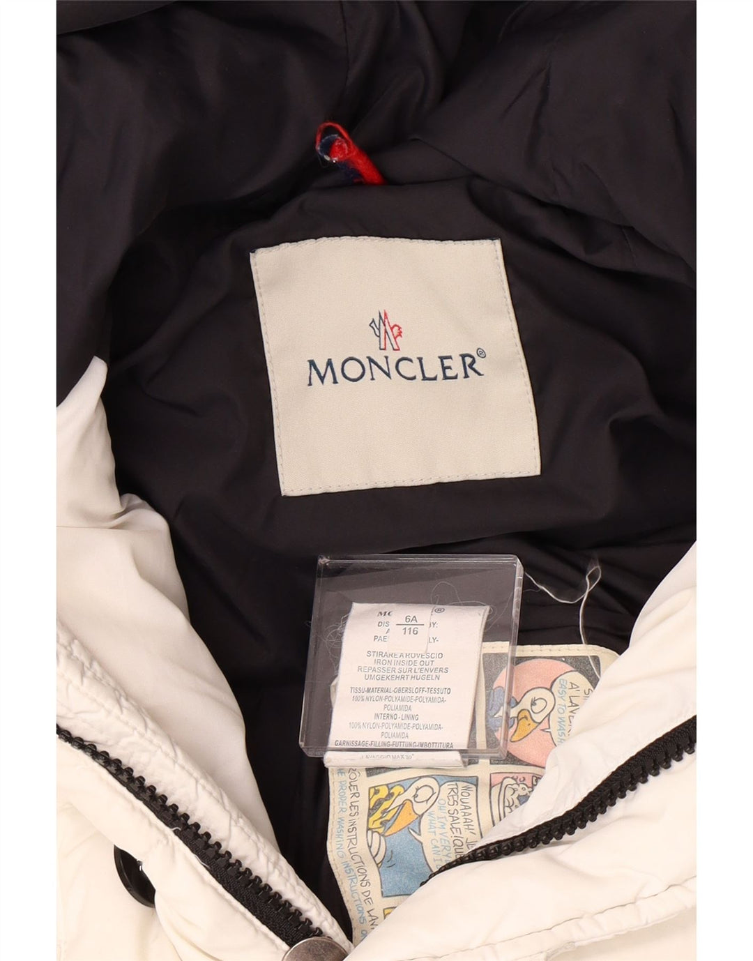 Jaqueta acolchoada com capuz para meninas MONCLER 5-6 anos nylon branco