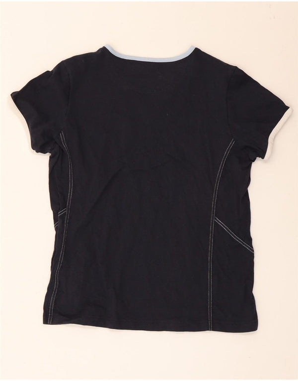 Camiseta Feminina Champion Easy Fit Top UK 14 Grande Algodão Azul Marinho