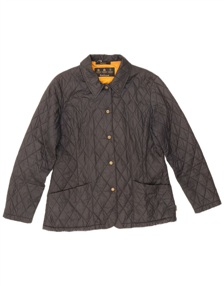 Jaqueta acolchoada feminina Barbour UK 14 grande preta