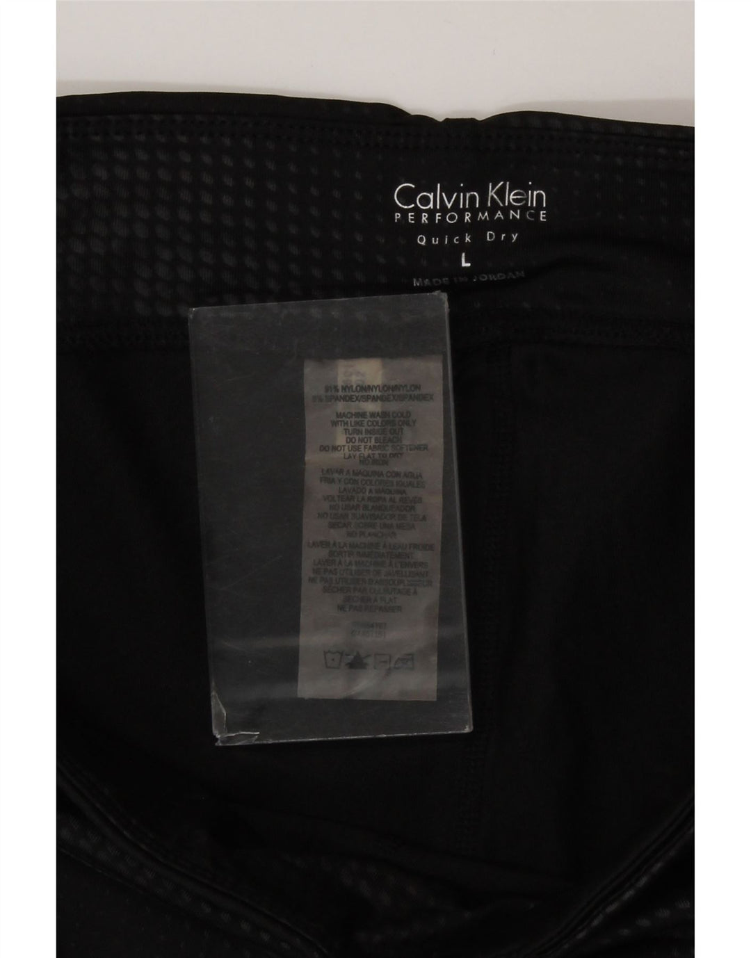 Calvin Klein Performance Capri Leggings Feminino Reino Unido 14 Grande Preto Geométrico