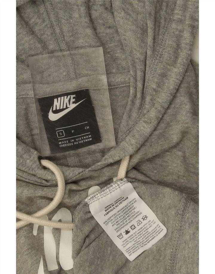 NIKE Womens Oversized Graphic Hoodie Jumper UK 10 Small Grey Cotton Vintage Nike and Second-Hand Nike from Messina Hembry 