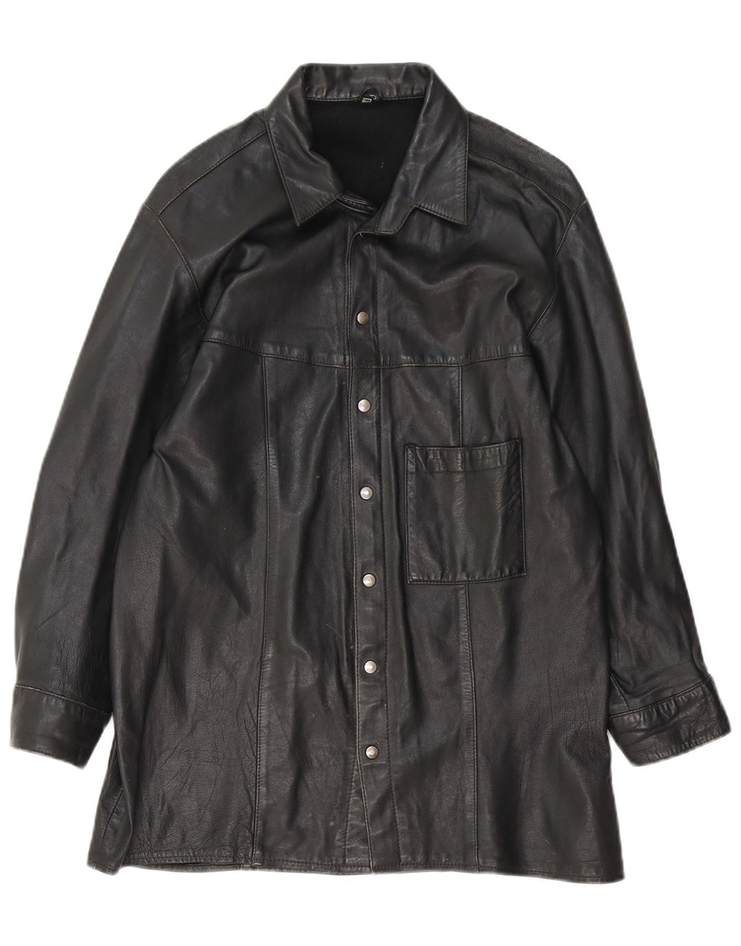 Jaqueta de couro masculina vintage UK 38 média preta