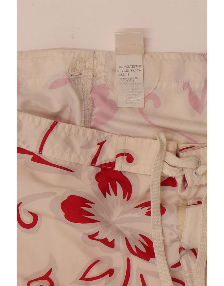 Shorts de natação feminino Sundek US 8 poliéster floral branco médio