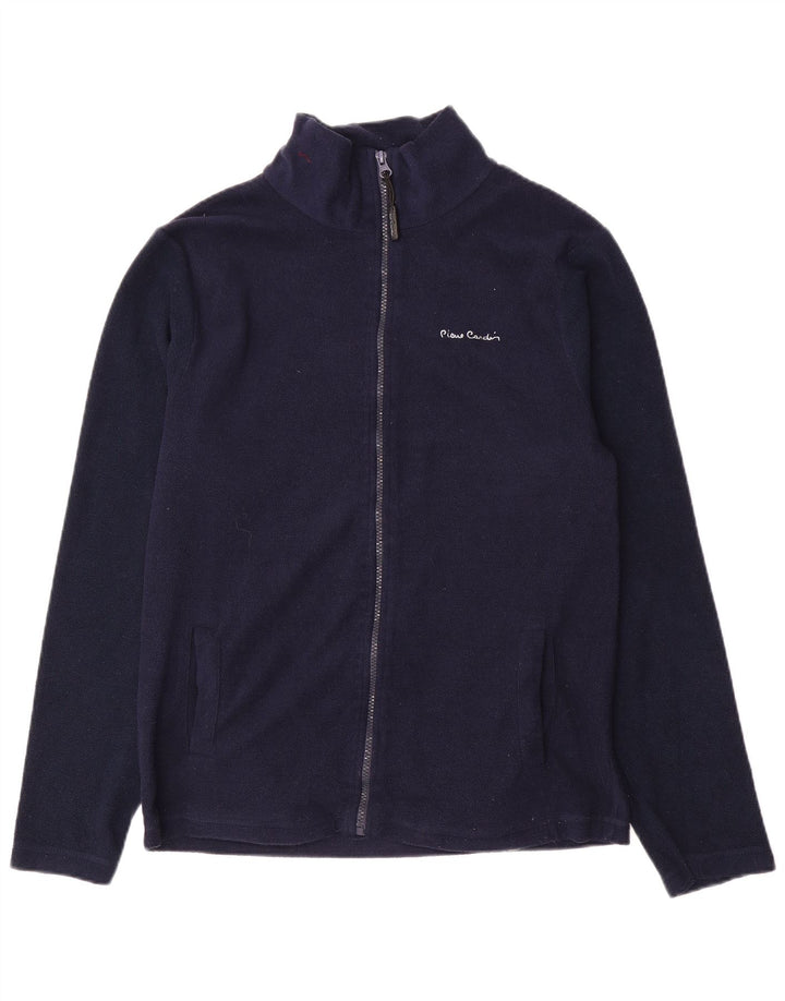 Jaqueta de lã masculina Pierre Cardin UK 36 pequena azul marinho