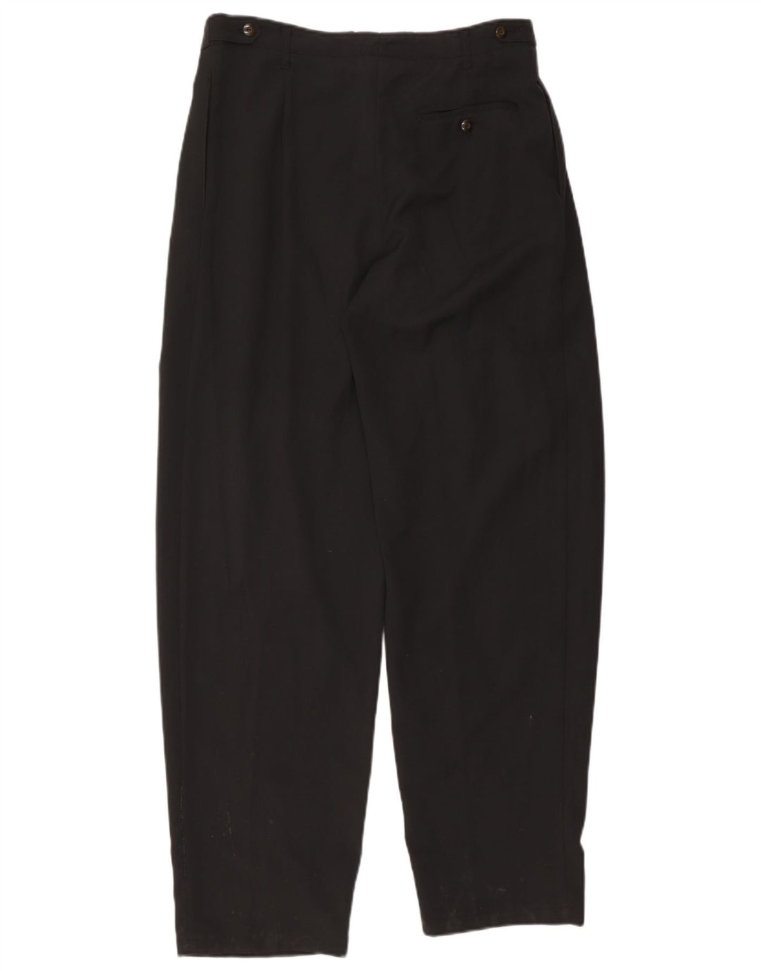 Calças casuais masculinas vintage IT 50 grandes W34 L33 poliéster preto